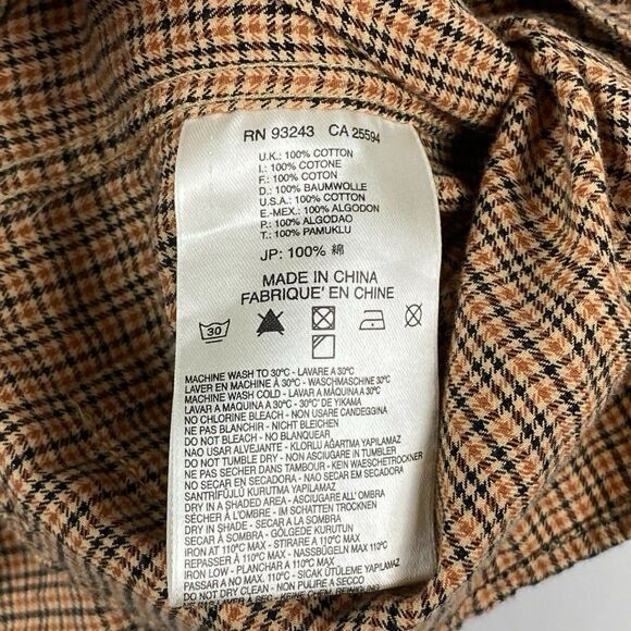 55DSL Diesel Mens Mustard Plaid Button Up Long Sleeve Shirt US L - Picture 8 of 8